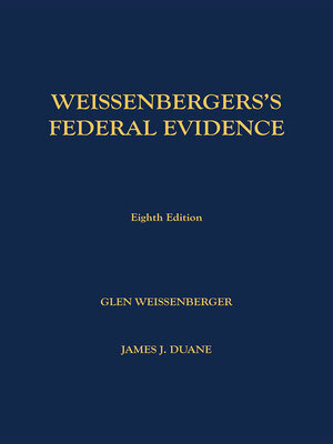 cover image of Weissenberger's Federal Evidence